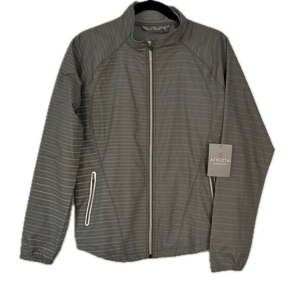 Athleta Jammin Run Jacket Front Zipper Jacket Lightweight Reflective Windbreaker - Picture 8 of 8
